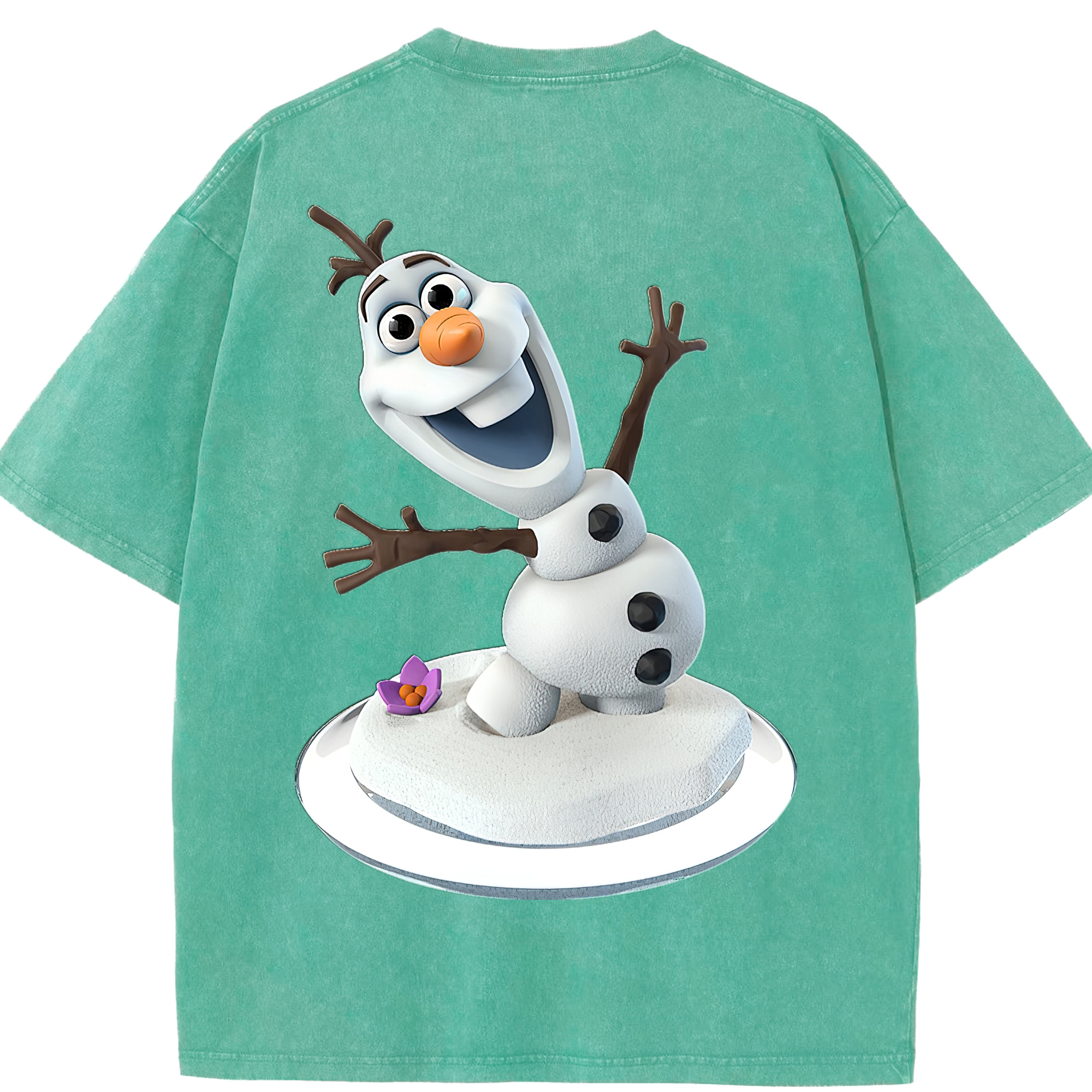 （画像用） アナと雪の女王 アンナ エルサ Frozen Anna Elsa 綿100% ヴィンテージ風 半袖Tシャツ（背面プリント）